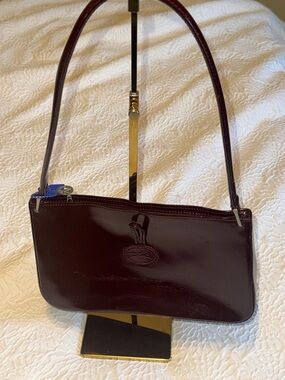Longchamp Burgundy Leather Roseau Shoulder Bag